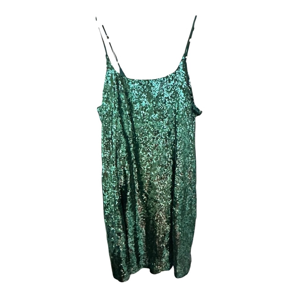 Melrose and Market Sequin Minidress in Emerald Green! EUC!  XXL 2XL 1018